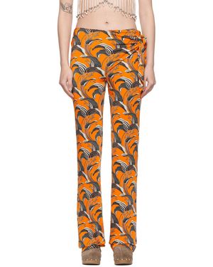 Rabanne Viscose Trousers - Orange