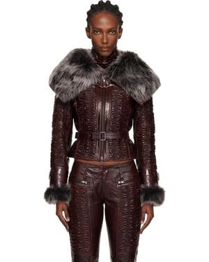 KNWLS Smocked Leather Jacket - Black