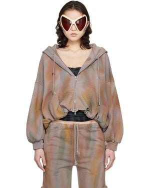 Collina Strada Gathered Zip Up Hoodie - Multicolour
