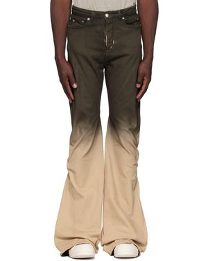 Rick Owens Black & Off-white Bias Bootcut Jeans - Multicolour
