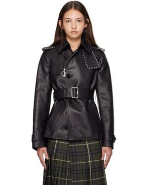 Burberry Trench Leather Jacket - Black