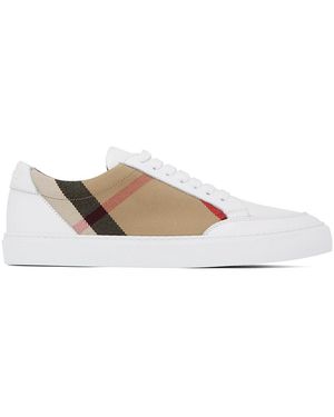 Burberry ホワイト ハウスチェック スニーカー - ブラック