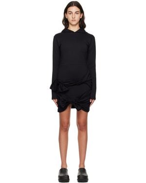 MSGM Black Hooded Minidress