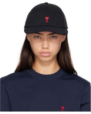 Ami Paris Cotton Ami De Coeur Cap - Blue