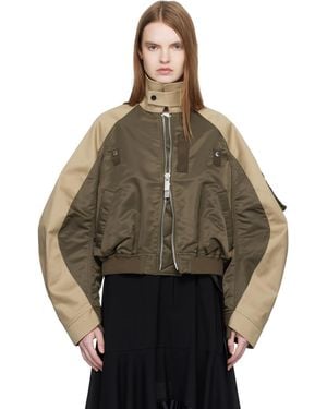 Sacai Khaki & Chino Twill Bomber Jacket - Multicolour