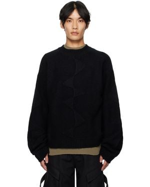 HELIOT EMIL Cropped Spiral Knit Jumper - Black