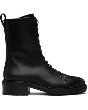 Aeyde Isa Leather Lace-Up Ankle Boots - Black