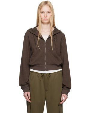 OPEN YY Pull À Capuche De Détente Brun À Glissière - Marron