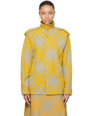 Burberry &グレー チェック シャツ - イエロー