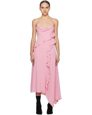 MSGM Pink Ruffle Maxi Dress