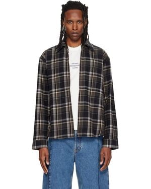 Vetements Biker Cross Logo Zip Up Shirt - Black