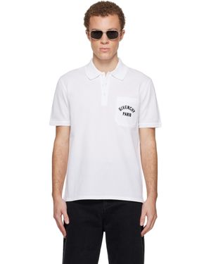Givenchy Polo Blanc À Poche À L'Avant
