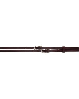 Our Legacy Burgundy Twin Tongue Belt - Black