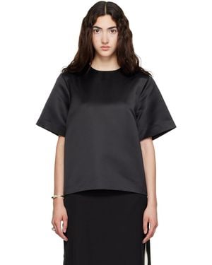 TOTEME Duchess Satin T-Shirt - Black