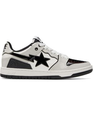 A Bathing Ape Baskets Sk8 #1 M2 Grises À Étoiles Emblématiques - Noir