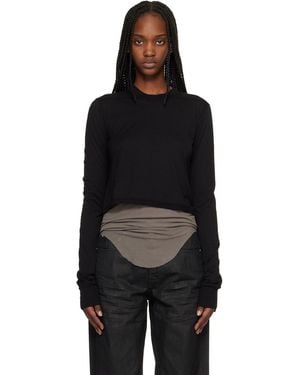 Rick Owens Temple Cropped Level Ls T-Shirt - Black