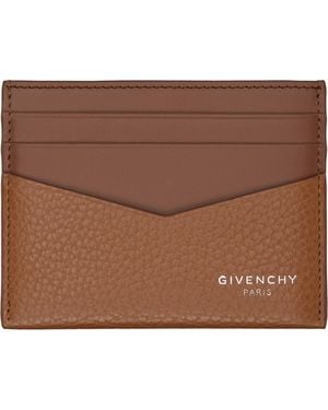 Givenchy Grained Leather Card Holder - Brown