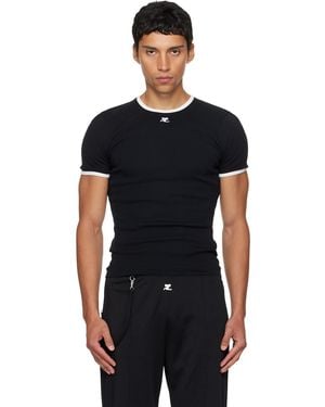 Courreges Signature Contrast T-Shirt - Black