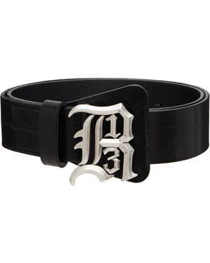 R13 Logo Buckle Belt - Black