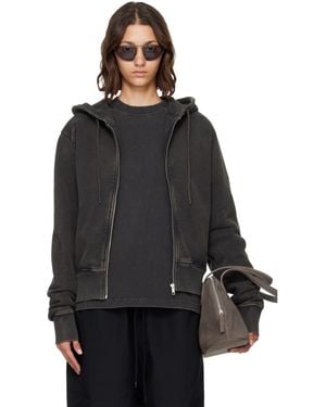 Entire studios Slim Zip Up Hoodie - Black