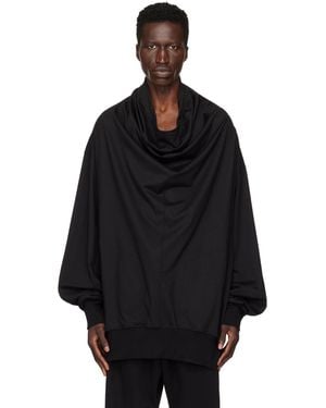 Julius Drape Long Sleeve T-Shirt - Black