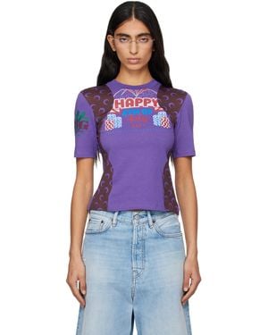 Marine Serre Regenerated Graphic Jersey Baby Fit T-Shirt - Purple