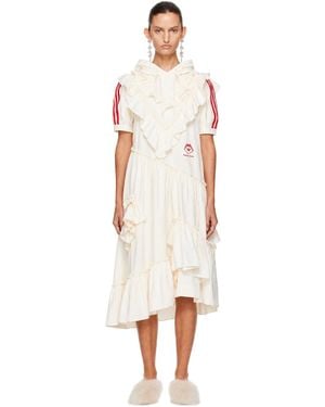 Simone Rocha Off- Adidas Originals Edition Frill Midi Dress - White