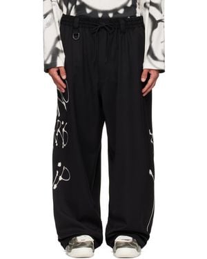 Y-3 Chito Edition Graphic Wide Wool Trousers - Black