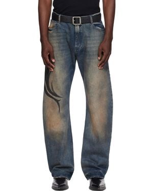 Vetements Graffiti O-Leg Jeans - Blue