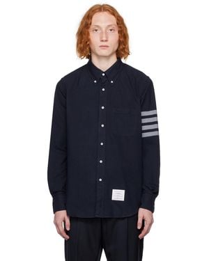 Thom Browne Thom E ネイビー 4-bar シャツ - ブルー