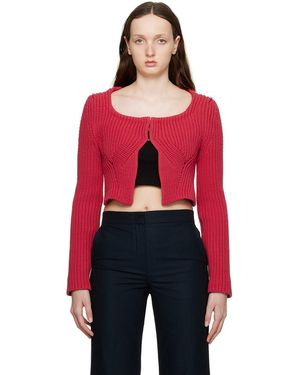 RECTO. Cardigan Épais Rouge