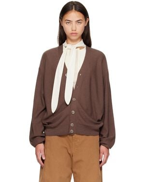 Lemaire Relaxed Twisted Cardigan - Brown