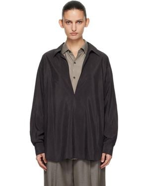 Ssstein Silk Nylon Skipper Shirt - Black