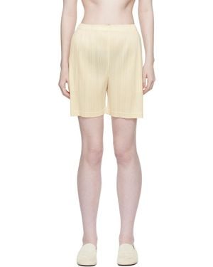 Pleats Please Issey Miyake Loop Shorts - Natural