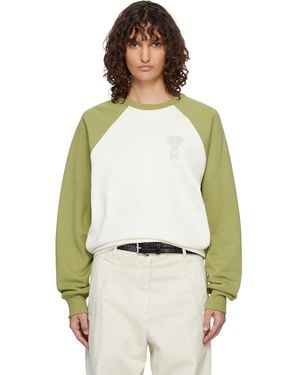 Ami Paris Off- & Cotton Knitted Ami De Coeur Sweatshirt - Multicolour