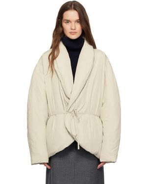 LE17SEPTEMBRE Off- Shawl Collar Goose Down Jacket - Natural