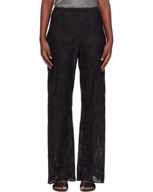 SILK LAUNDRY Clip Silk Bias Cut Lounge Trousers - Black