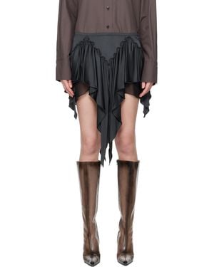 The Attico Shiny Jersey Miniskirt - Black