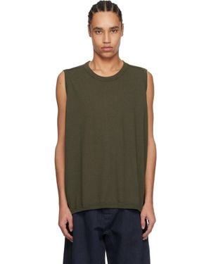 Jan Jan Van Essche Khaki O-Project Cotton Hemp Jersey Tank Top - Black