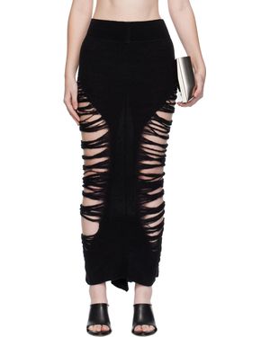 Rick Owens ブラック Concordians Calf Dauphine ミディアムスカート