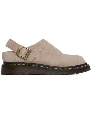 Dr. Martens Taupe Isham Mules - Black