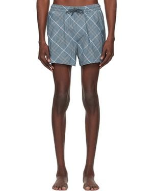 Burberry Check Swim Shorts - Blue