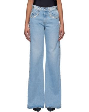 Coperni ブルー スタッズ ワイドレッグジーンズ