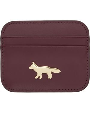 Maison Kitsuné Burgundy Edie Card Holder - Purple