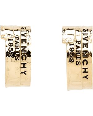 Givenchy Boucles D'Oreilles À Logo Gravé - Métallisé
