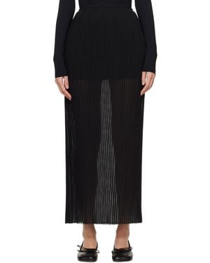 MM6 by Maison Martin Margiela Black Sheer Maxi Skirt