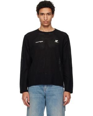 Courreges Printed Mesh T-Shirt - Black