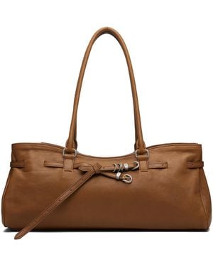 Marge Sherwood Tan Soft Grandma Shoulder Bag - Brown