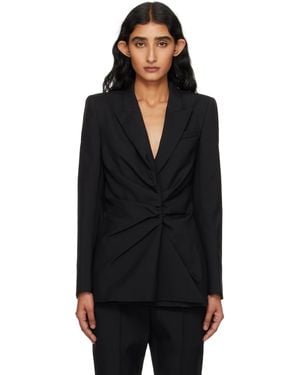 McQueen Twisted Lapel Blazer - Black