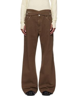 NULLUS Whale Fin Snap-On Jeans - Brown